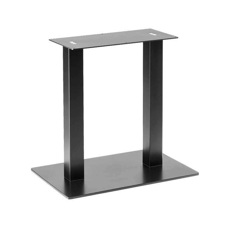 Tischgestell Höhe 1080mm (Stehtischgestell ) zweisäulig, Standrohr quadratisch, B.-platte rechteckig, für Tischplatte LxB:1400x800 mm, Stahl RAL 9005 (schwarz)