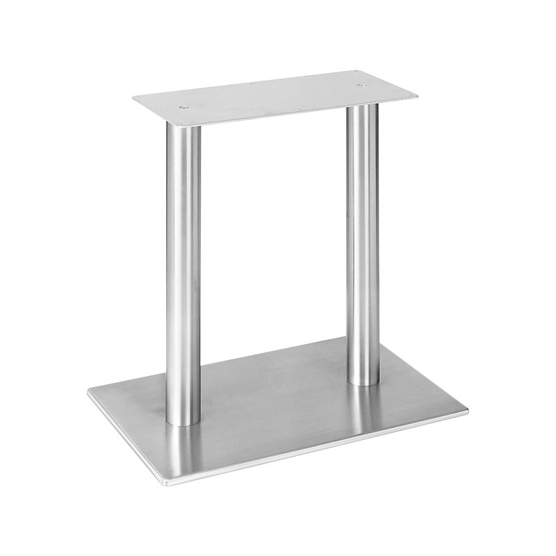 Tischgestell Höhe 1055mm (Stehtischgestell), zweisäulig, Standrohr rund, B.-platte rechteckig, für Tischplatte LxB:1200x800 mm, Stahl RAL 9006 (weißaluminium)