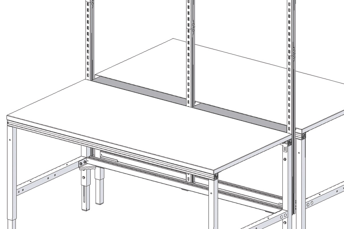 SYSTEM FLEX, Spaltabdeckung für Doppelpackplätze, BxT: ca. 800x40mm