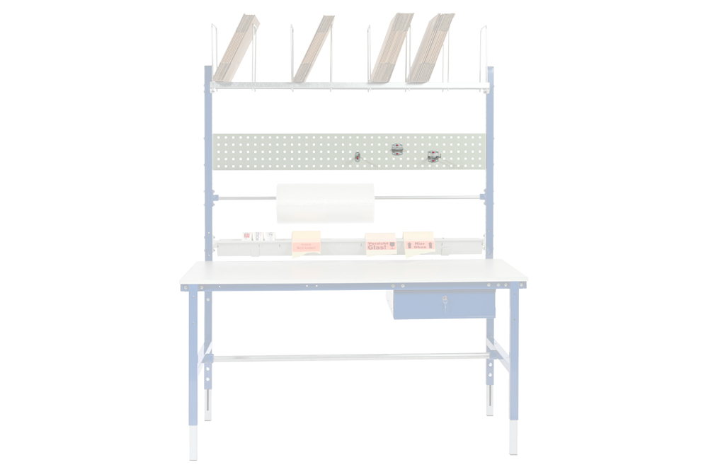 SYSTEM BASIC, Lochblech-Rückwand, BxTxH: 1435x30x100mm, RAL7035