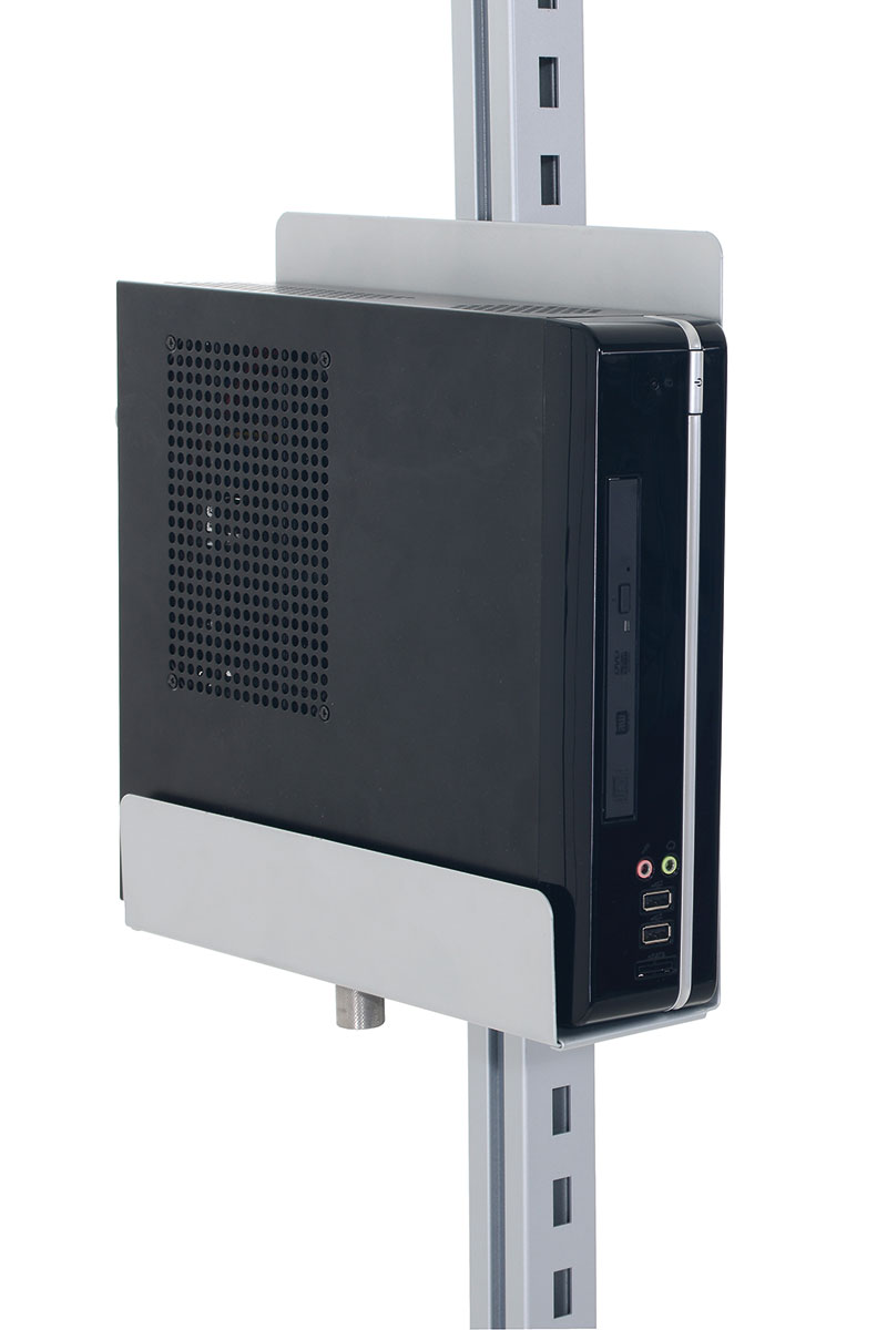 SYSTEM FLEX, Thin-client holder for Rocholz profiles, WxD: 300x70-120mm, RAL9006