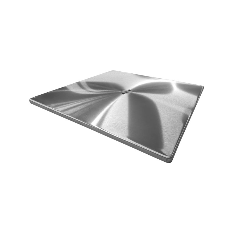 Cover plate 650x650mm, LS 42, straight grind, stainless steel