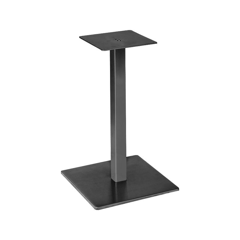 Table frame height 450mm (couch table frame), single-column, square upright tube, square base plate, for table top 500x500 mm, steel RAL 9005 (black)