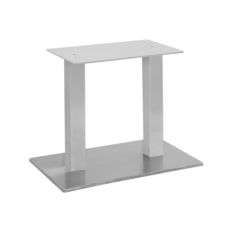 Tischgestell Höhe 1080mm (Stehtischgestell), 2-säulig, Standrohr quadratisch, für Tischplatte LxB:1600x1000mm, Edelstahl