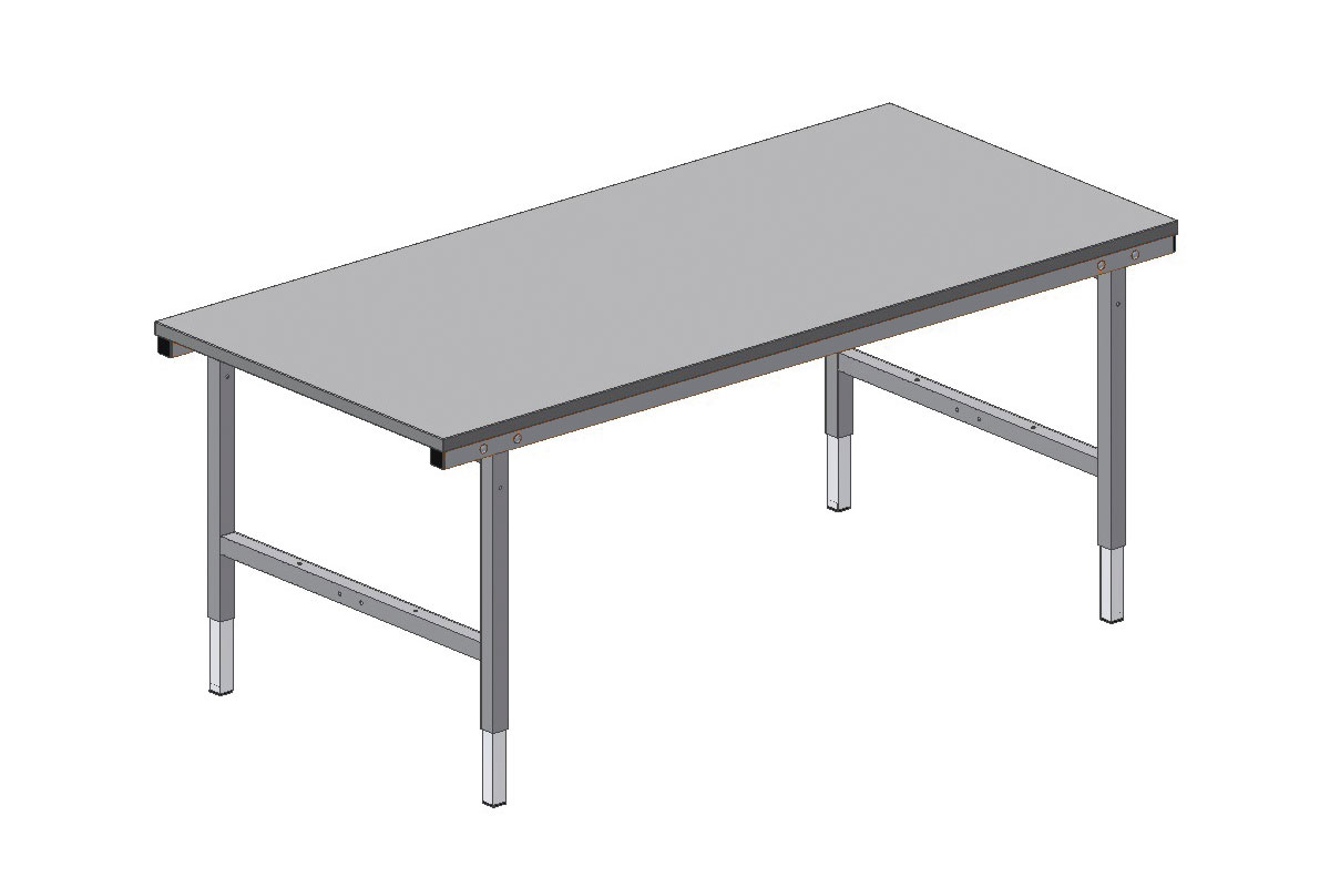 SYSTEM 2000, packing and work table, WxDxH: 1600x800x710-960mm, adjustable by crank