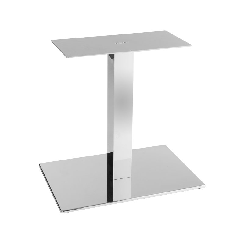 Tischgestell Höhe 720mm (Stehtischgestell), einsäulig, Standrohr quadratisch, Bodenplatte rechteckig, für Tischplatte LxB:1200x800 mm, Stahl RAL 9006 (weißaluminium)