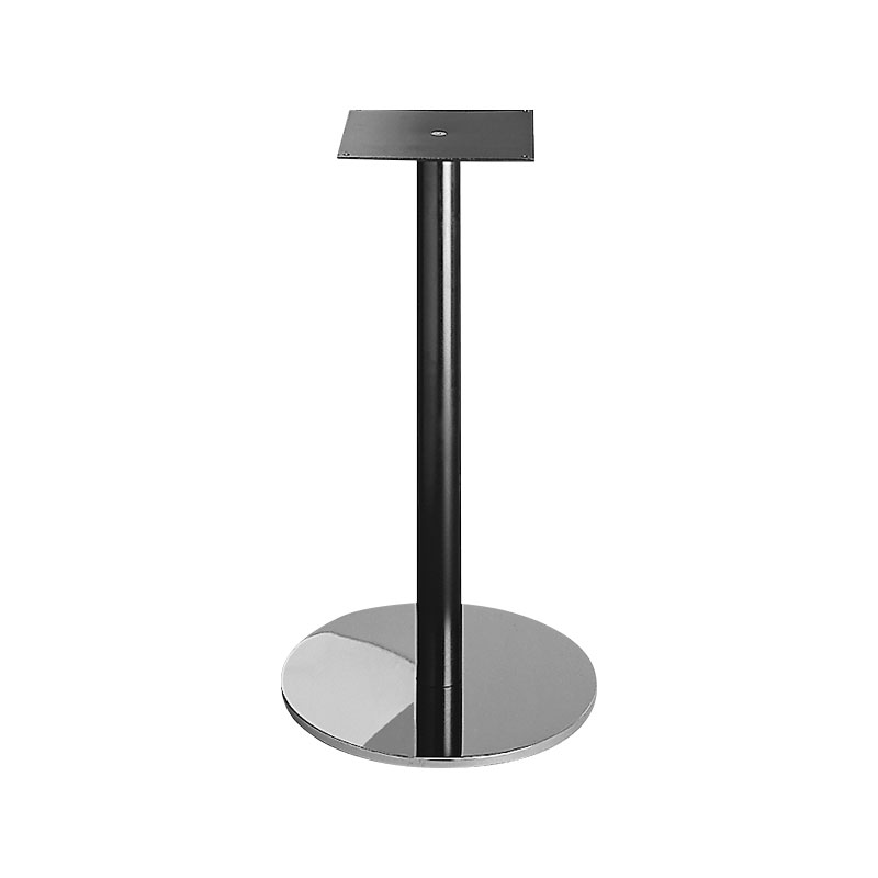 Table frame height 450mm (couch table frame), single-column, standpipe round, for table top Ø650 mm, Steel chrome plated