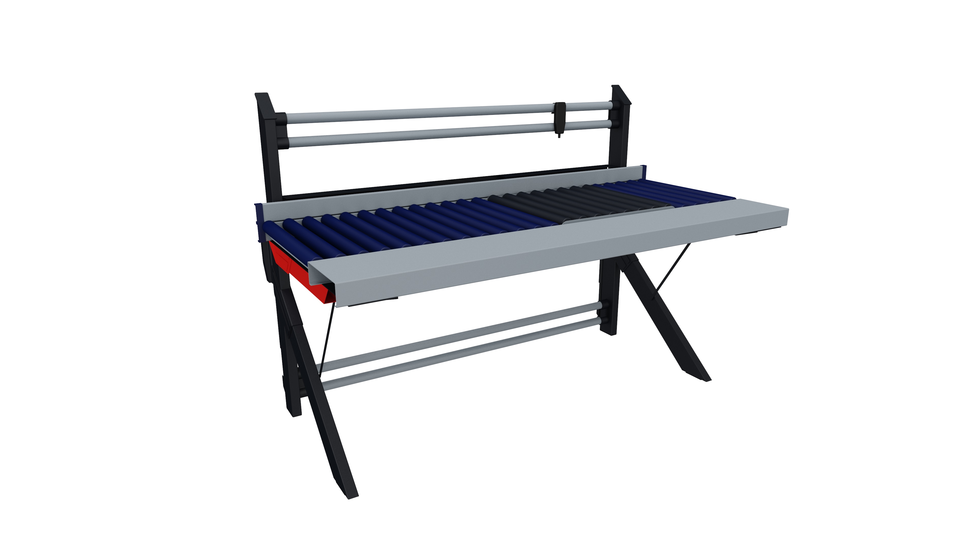 MODUL 5000, roller track table with work surface, WxDxH: 1955x1040x1330mm, with verified digital scale