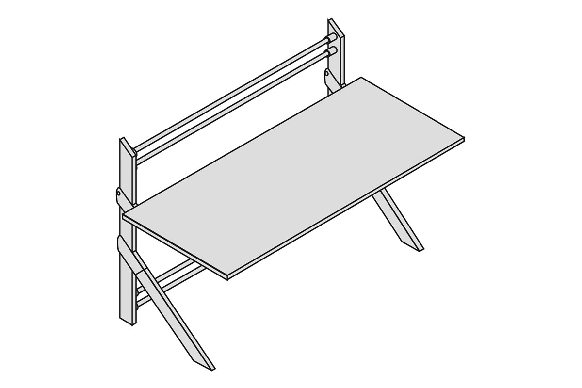 MODUL 5000, Pack- und Arbeitstisch, BxTxH: 2000x1040x1330mm, elektrisch höhenverstellbar