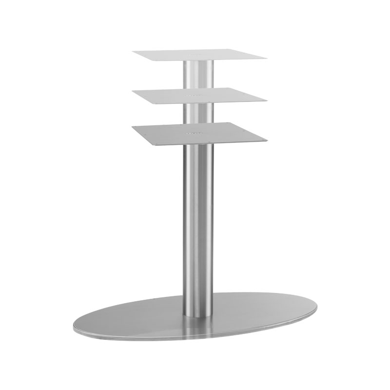 Table frame with gas spring, height from 680-1100mm (from sitting table to standing table height), Ø90/80mm, steel RAL 9006 (white aluminum)