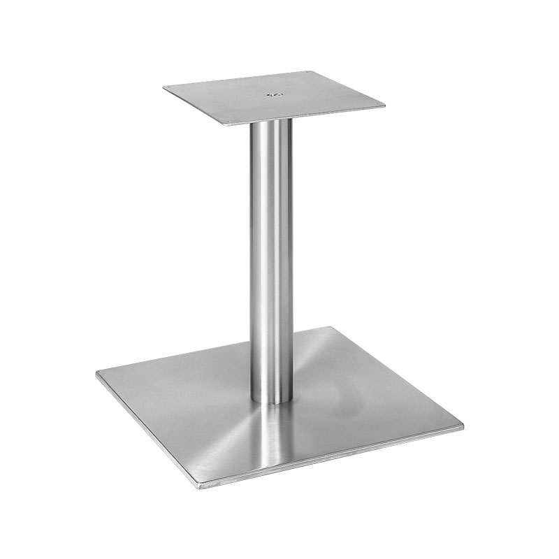 Table frame height 450mm (couch table frame), single column, round tube, square base, for table top 800x800 mm, steel raw