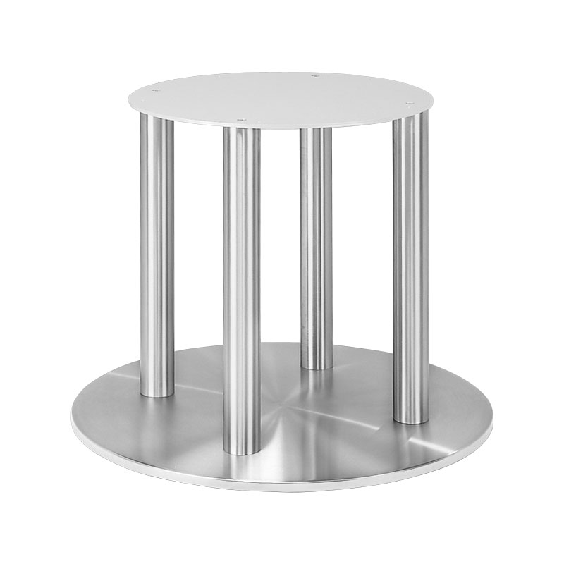 Tischgestell Höhe 450mm (Couchtischgestell), 4-säulig, Standrohr rund, für Tischplatte Ø1750mm, Stahl roh