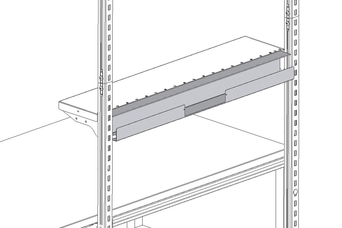 SYSTEM FLEX, cabel duct to fit behind a shelf, lenght: 1000mm