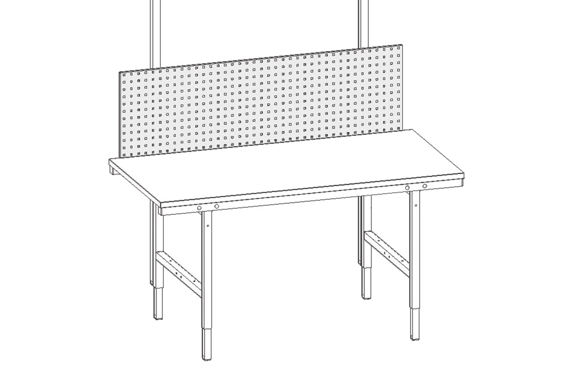 SYSTEM 2000, Lochblech-Rückwand, BxH: 1500x450mm