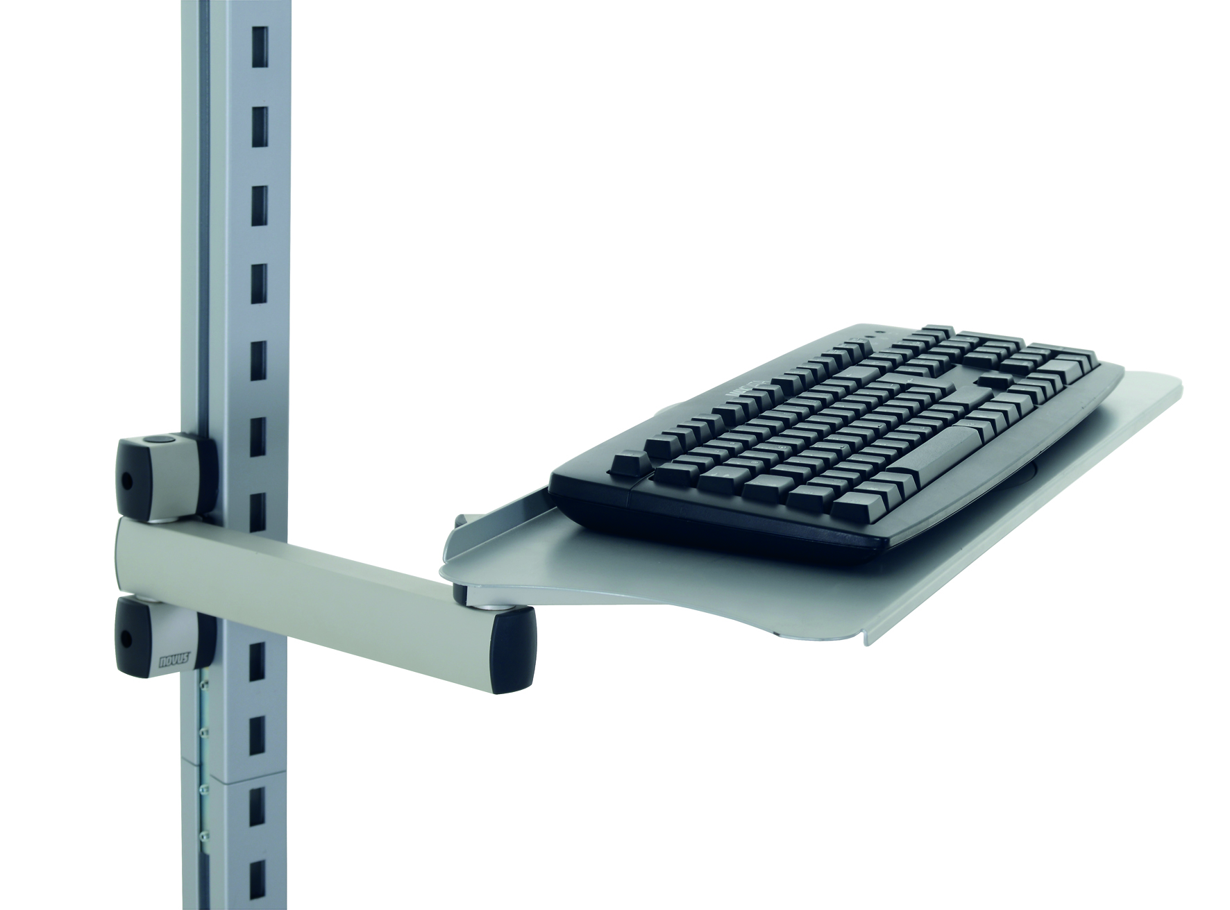 Keyboard and mouse platform with folding arm