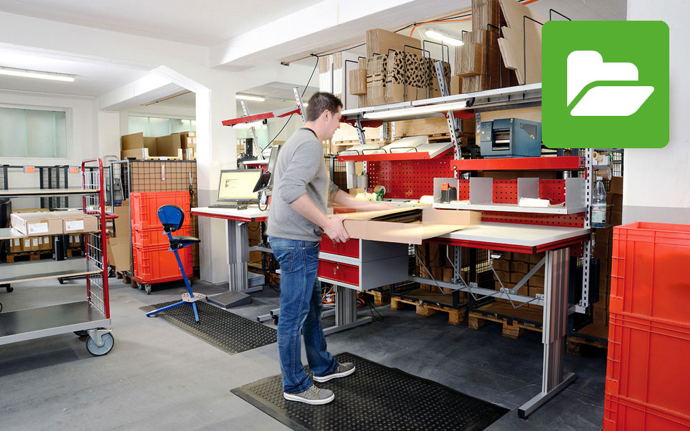Bildersammlung zum Thema Ergonomie – ergonomische Arbeitsplatzlösungen von Rocholz