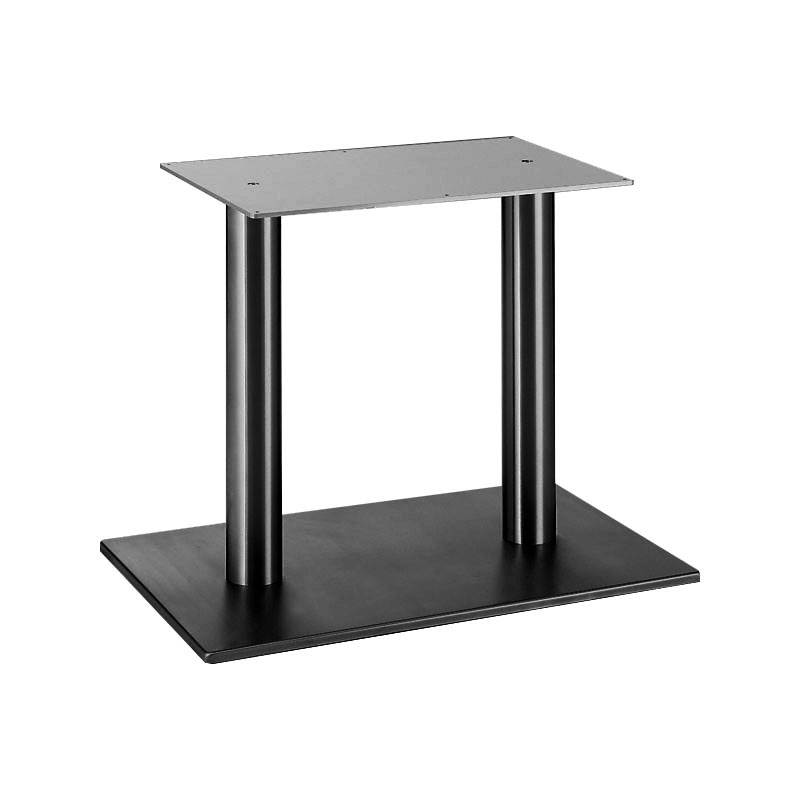 Tischgestell Höhe 1080mm (Stehtischgestell), 2-säulig, Standrohr rund, für Tischplatte LxB:1600x1000mm, Stahl RAL 9005 (schwarz)