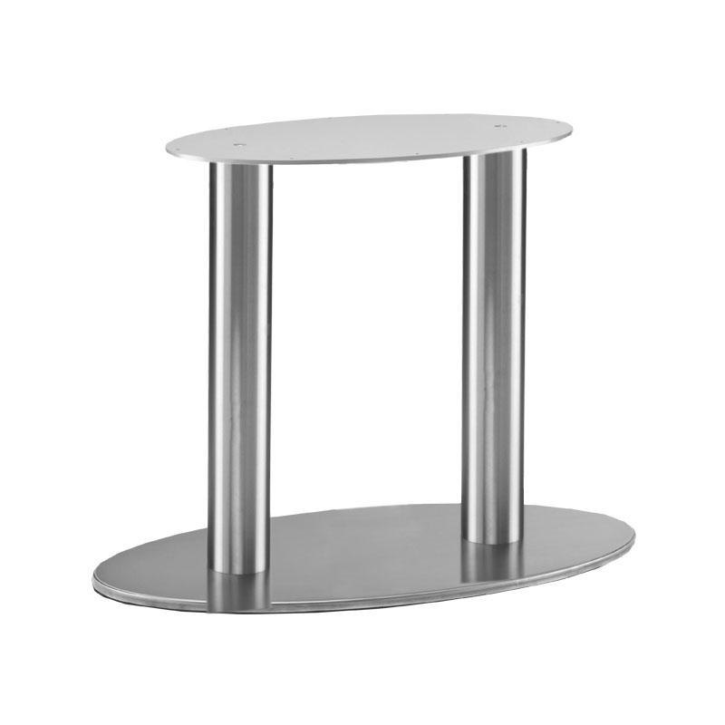 Table frame, 2-column, round standpipe, for tabletop LxW:1750x800mm - various finishes and heights selectable