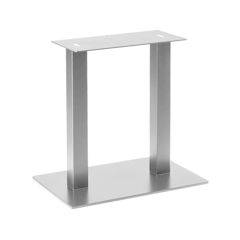 Tischgestell Höhe 450mm (Couchtischgestell), zweisäulig, Standrohr quadratisch, für Tischplatte LxB:1400x800mm, Stahl roh