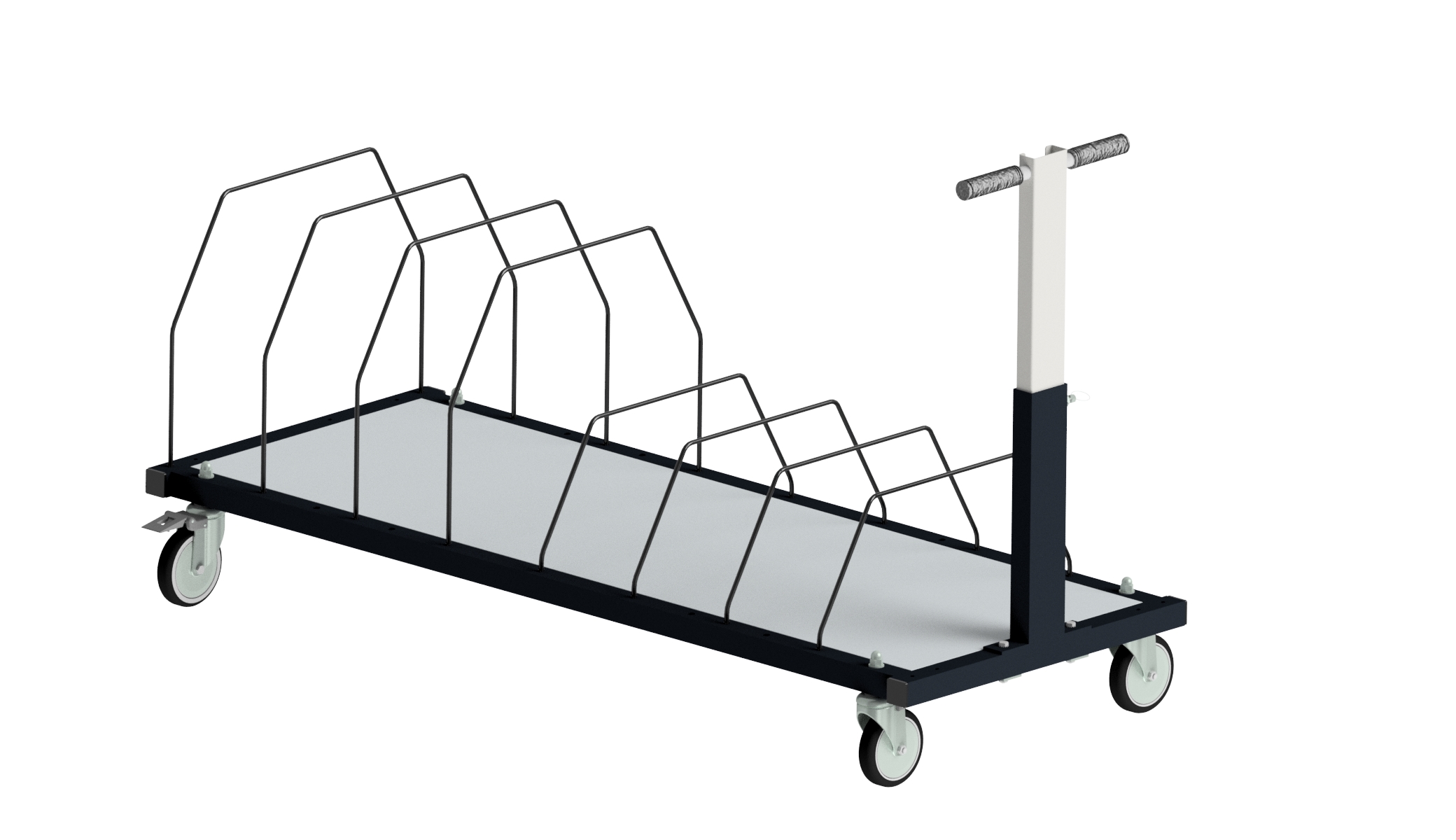 SYSTEM 2000, Undertable storage rack, mobile with telescopic handle, WxDxH: 1600x600x690mm