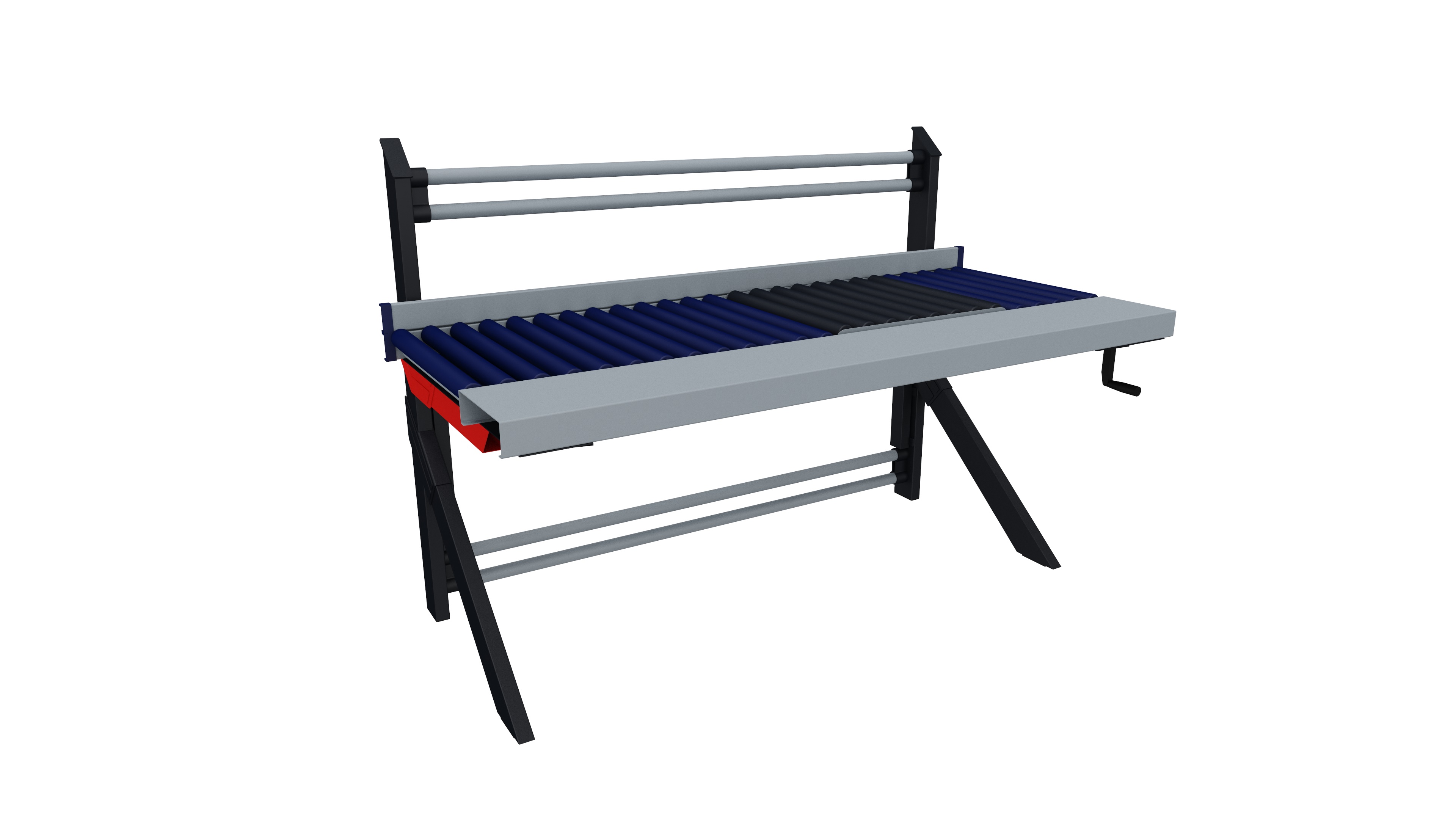 MODUL 5000 Rollenbahntisch mit Arbeitsfläche und integr. Waage, BxTxH: 1955x1040x1330mm, höhenverstellbar