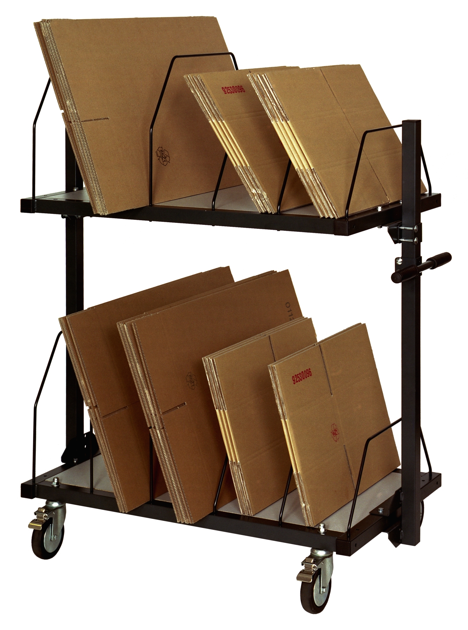Kartonmagazin mobil mit Schiebebügel BxTxH: 1015x600x1260mm