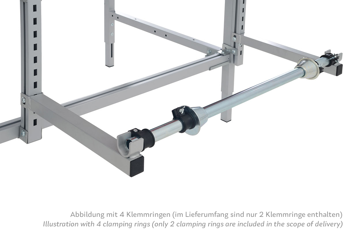 SYSTEM FLEX, Rollenhalter hinter dem Tisch, RAL9006