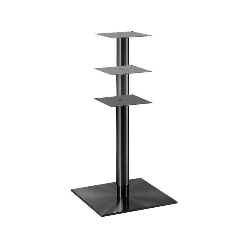 Table frame with gas spring, height from 470-690mm (from couch to sitting table height), single column, stand tube round, for table top LxW:700x700mm, steel RAL 9005 (black)
