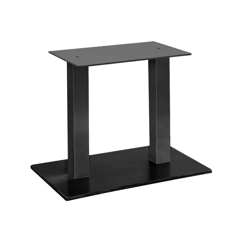 Tischgestell Höhe 1080mm (Stehtischgestell), 2-säulig, Standrohr quadratisch, für Tischplatte LxB:1600x1000mm, Stahl RAL 9005 (schwarz)