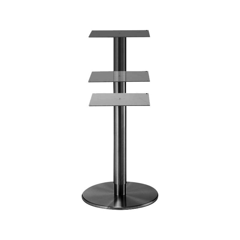 Tischgestell mit Gasdruckfeder, Höhe von 680-1110mm (von Sitz- auf Stehtischhöhe), einsäulig, für Tischplatte Ø600mm, Stahl RAL 9005 (schwarz)