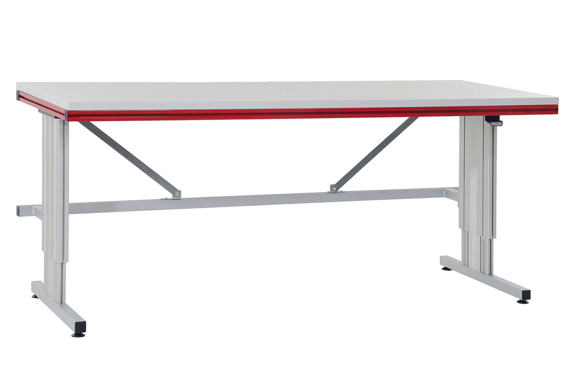 SYSTEM FLEX basic table with electric height adjustment, WxDxH: 1200x800x720-1120mm, RAL9006/3003