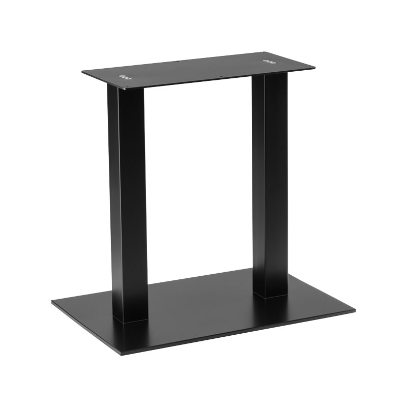 Tischgestell Höhe 1080mm (Stehtischgestell), 2-säulig, Standrohr quadratisch, für Tischplatte LxB:2000x1200mm, Stahl RAL 9005 (schwarz)