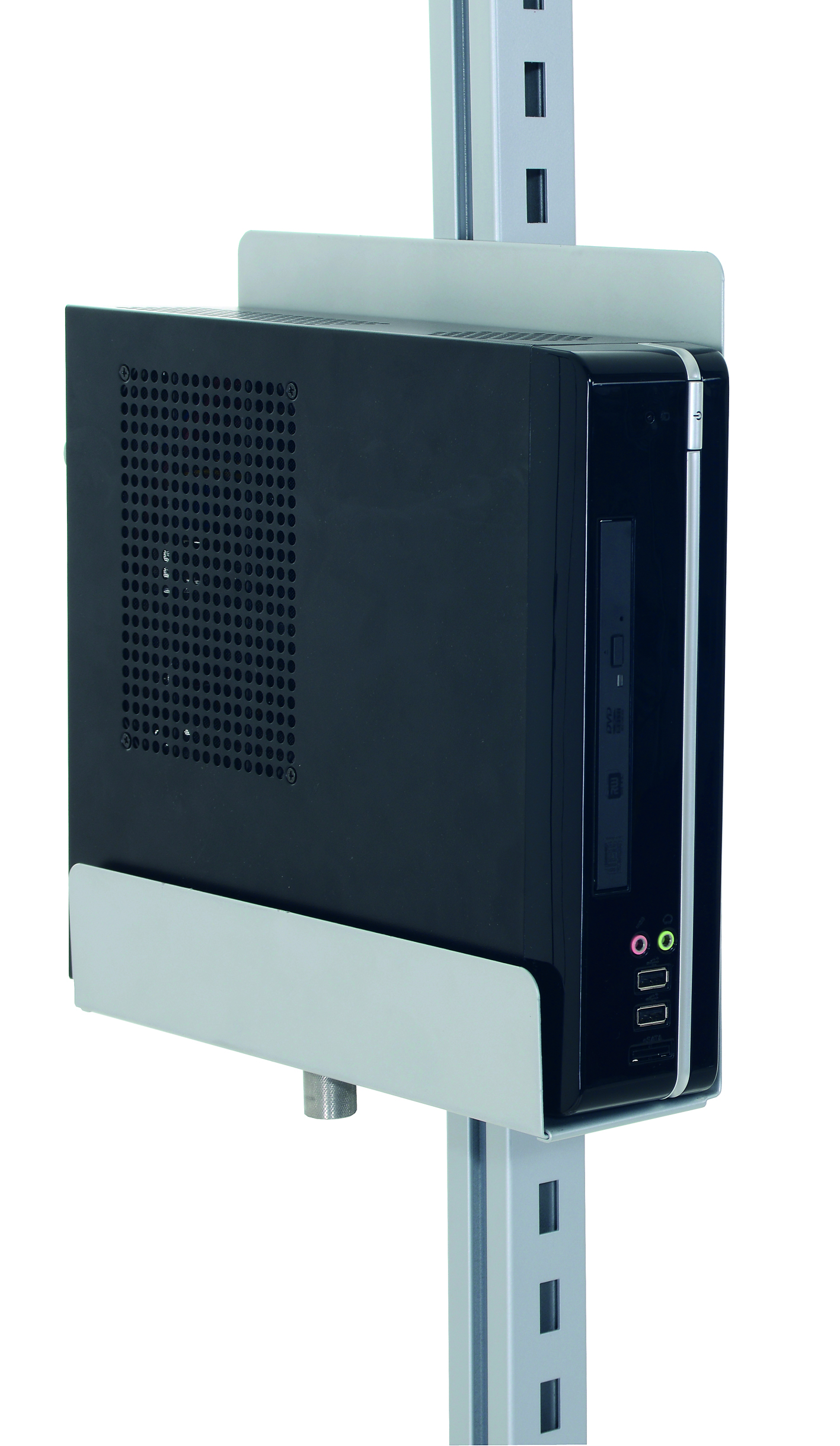 SYSTEM FLEX, Thin-client holder for Rocholz profiles, WxD: 300x70-120mm, RAL9006