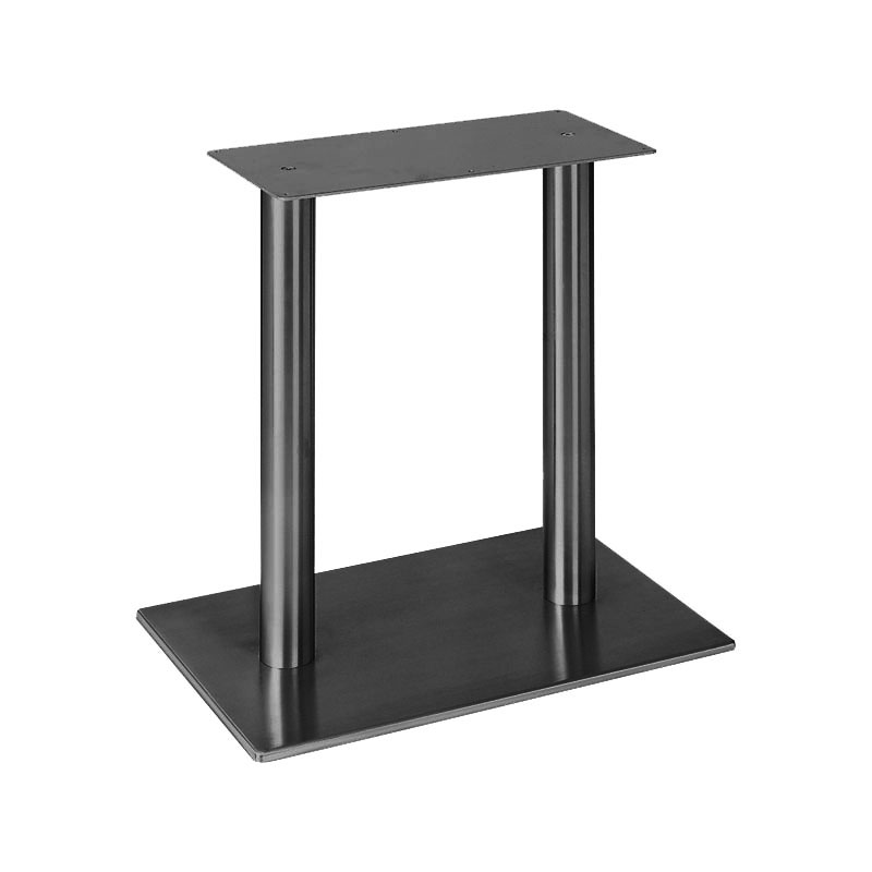 Tischgestell Höhe 1055mm (Stehtischgestell ) zweisäulig, Standrohr rund, B.-platte rechteckig, für Tischplatte LxB:1200x800 mm, Stahl RAL 9005 (schwarz)