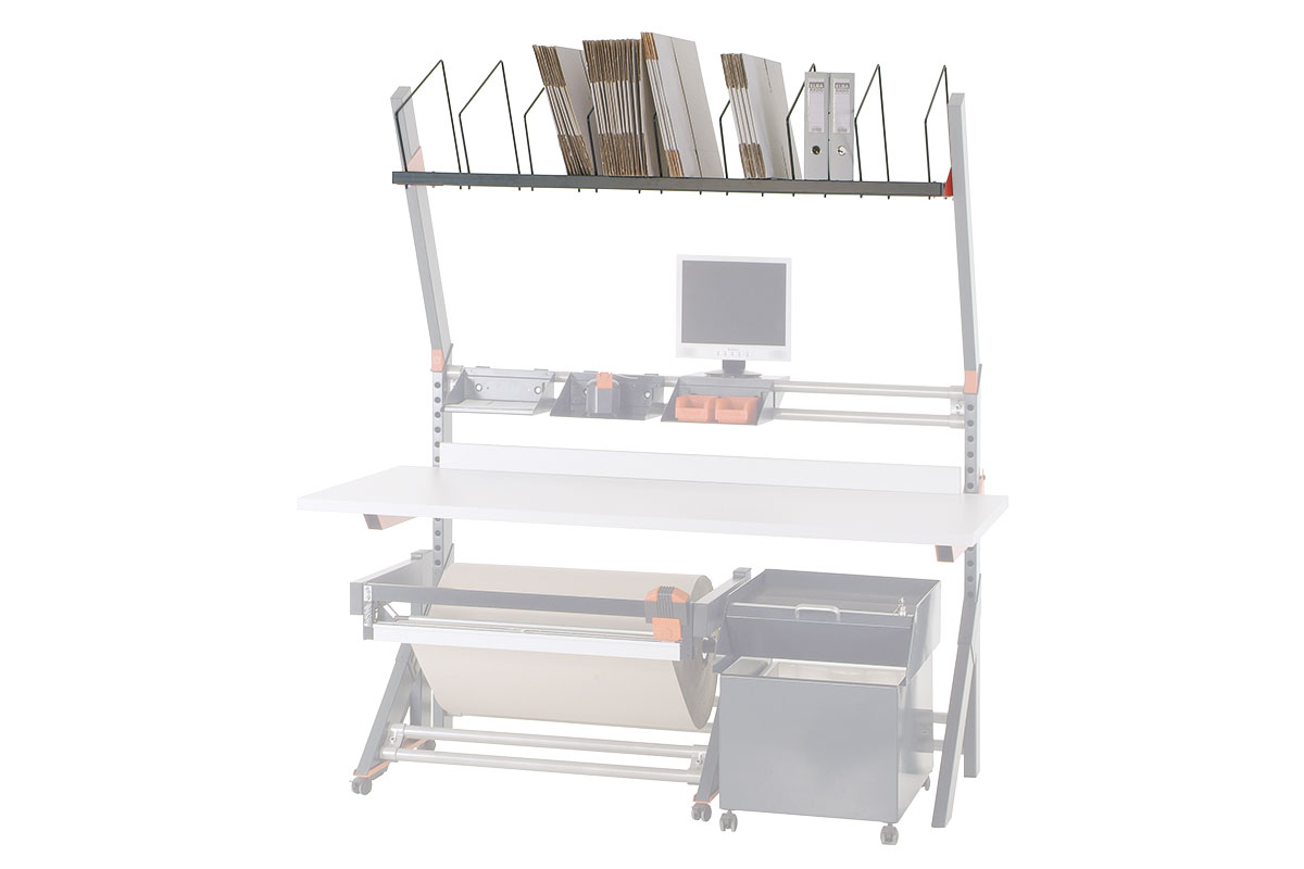 MODUL 5000, Storage rack with dividers, WxDxH: 1705x550x40mm