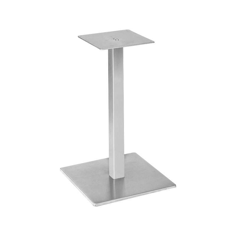 Table frame height 450mm (couch table frame), single column, square upright tube, square base plate, for table top 1000x1000 mm, steel raw