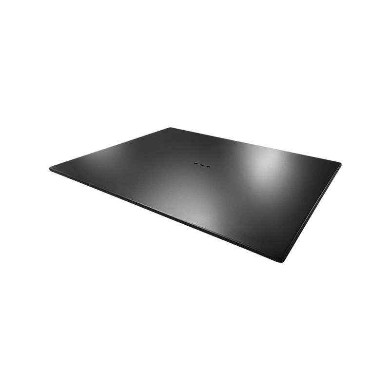 Abdeckblech 750x500mm, einsäulig, Loch mittig, LS42, RAL 9005 schwarz glatt matt