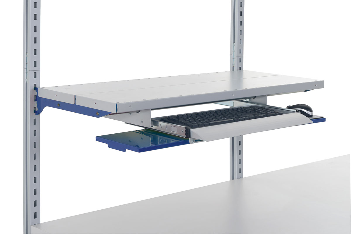 SYSTEM FLEX Ablageboden mit Tastaturauszug Tiefe 400mm - div. Farben und Breiten wählbar