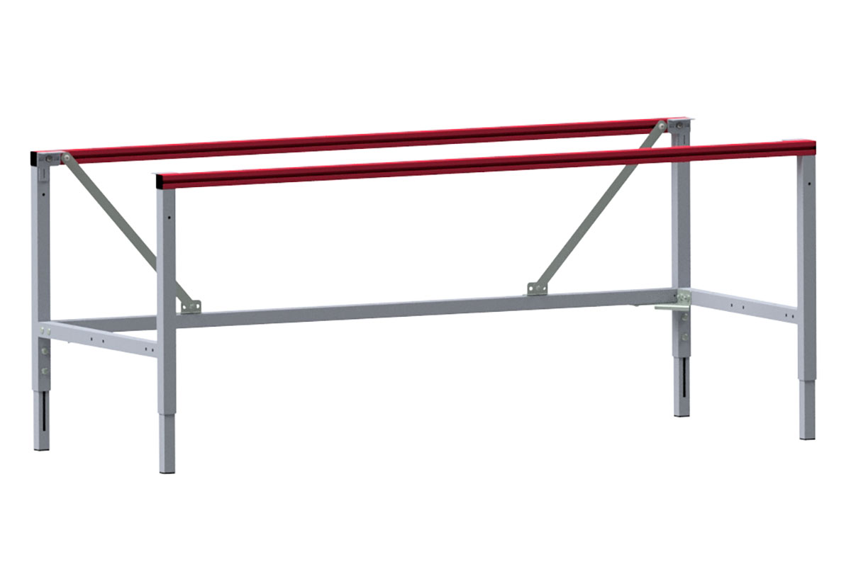 SYSTEM FLEX, manually table frame, WxDxH: 1200x800x660-930mm, RAL9006/3003