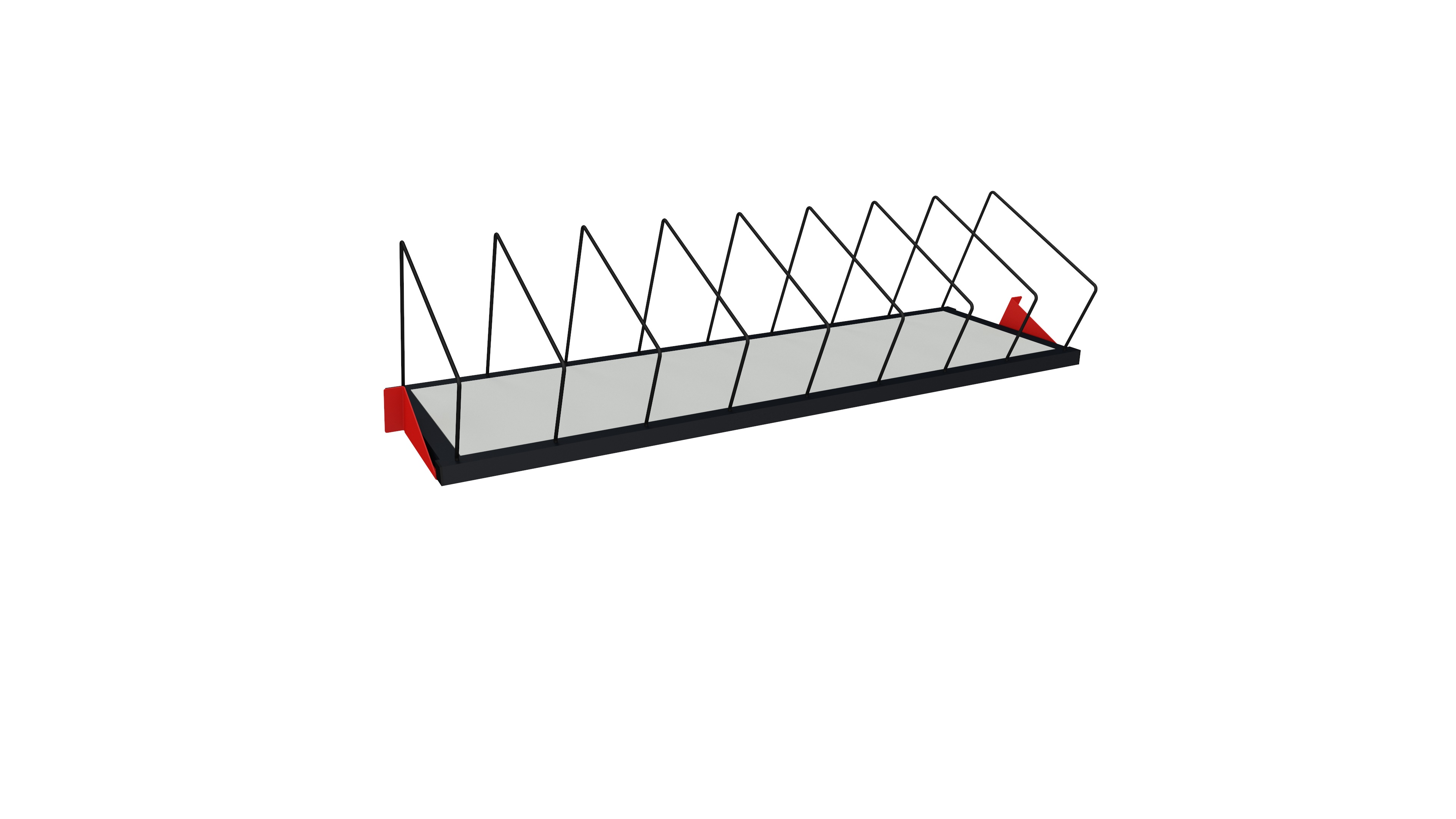 MODUL 5000, Storage rack with dividers, WxDxH: 1705x550x40mm