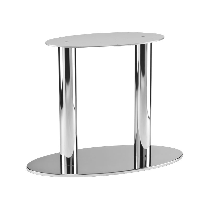 Tischgestell Höhe 450mm (Couchtischgestell), 2-säulig, Standrohr rund, für Tischplatte LxB:1750x800mm, Stahl roh