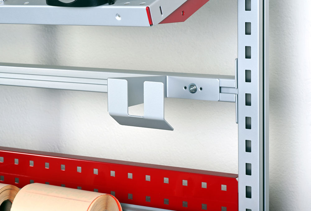 SYSTEM FLEX, Holder for adhesive tape dispenser for attachment to multifunctional rail, RAL9006