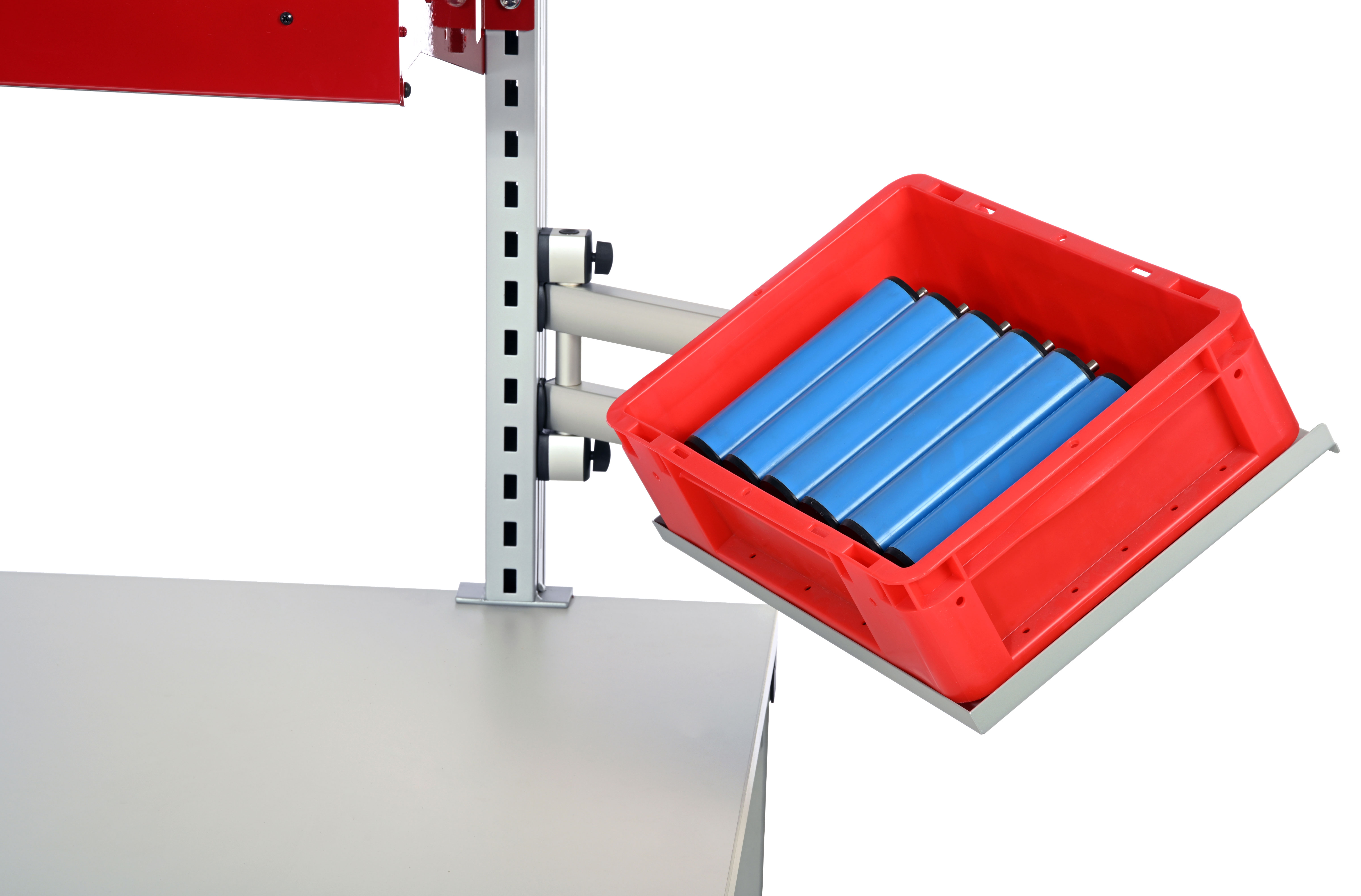 Folding support arm with tray (300x400mm), WxDxH: 100x500x201mm