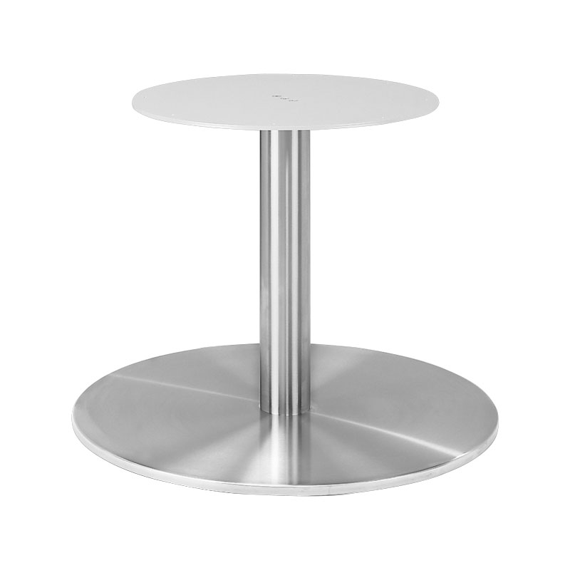 Table frame height 450mm (coffee table height), single-column, standpipe round, for table top Ø 1500 mm, steel RAL 9006 (white aluminum)