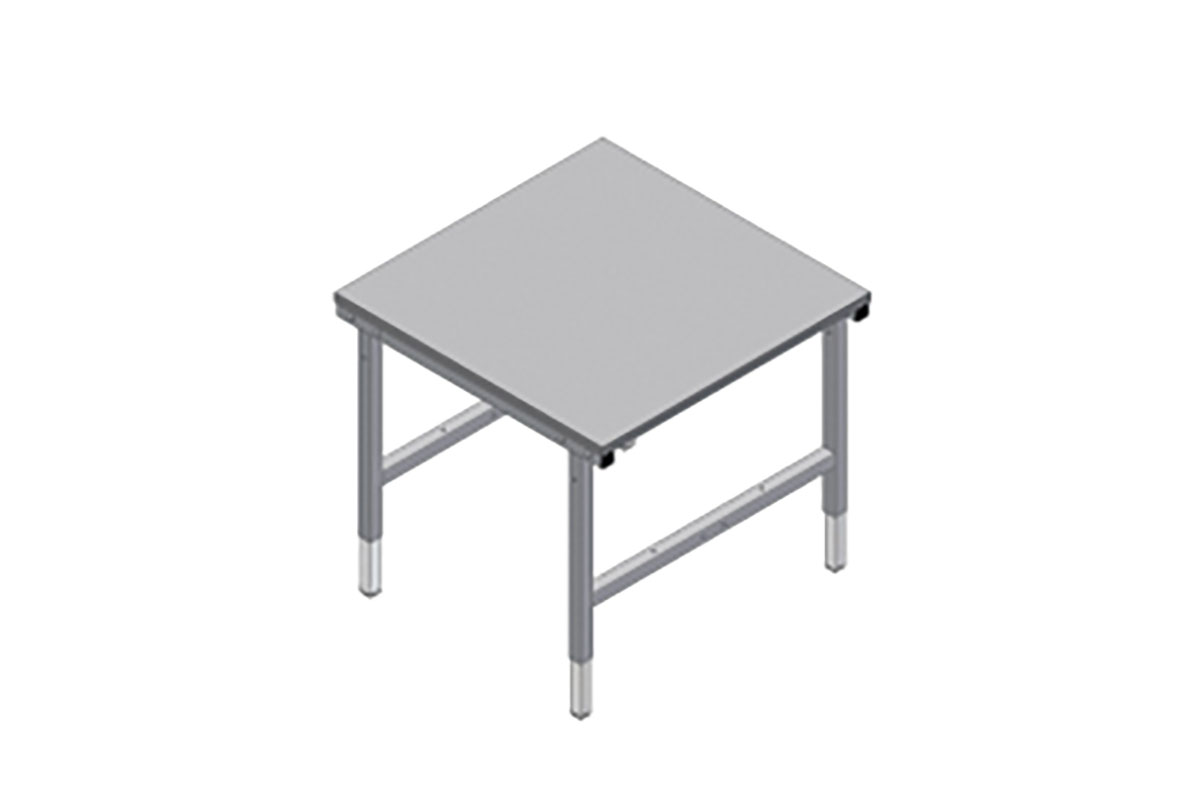 SYSTEM 2000, corner table, stand alone with 4 feet, WxDxH: 920x920x690-960mm