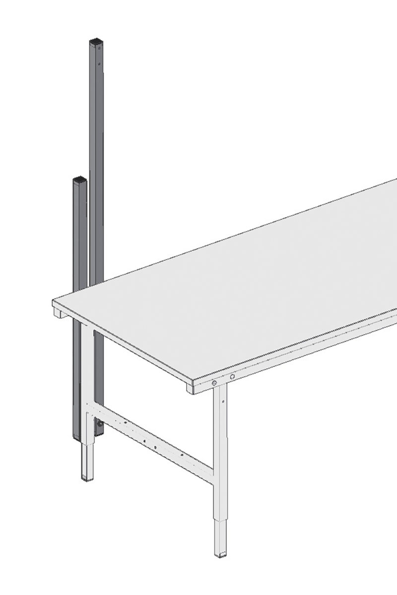 SYSTEM 2000, uprights, short version, for height-adjustable tables