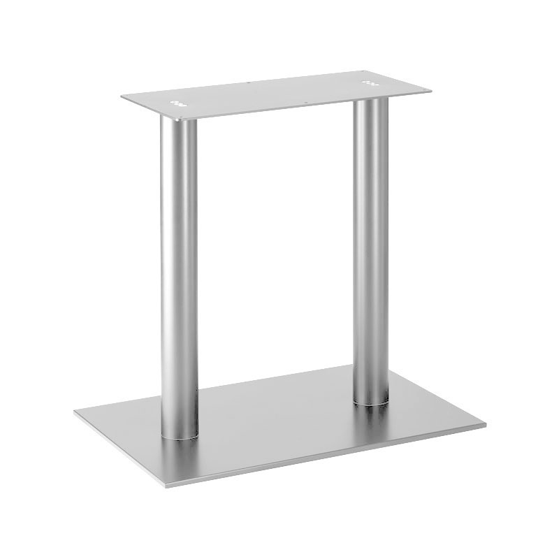 Table frame height 1080mm (high table frame), 2-column, round standpipe, for table top 2000x1200 mm, steel RAL 9006 (white aluminum)