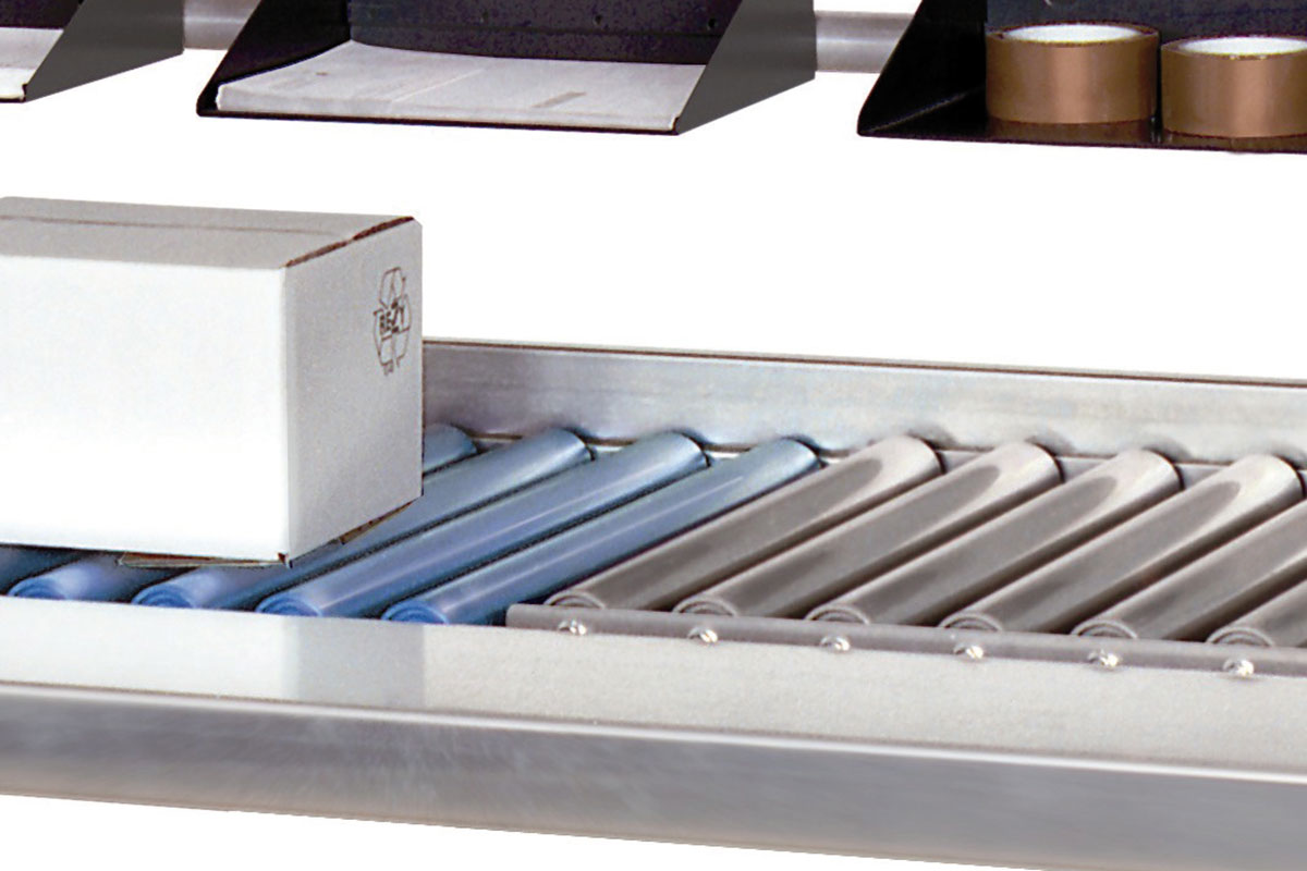 MODUL 5000 Rollenbahntisch mit Arbeitsfläche und integr. Waage, BxTxH: 1955x1040x1330mm, höhenverstellbar