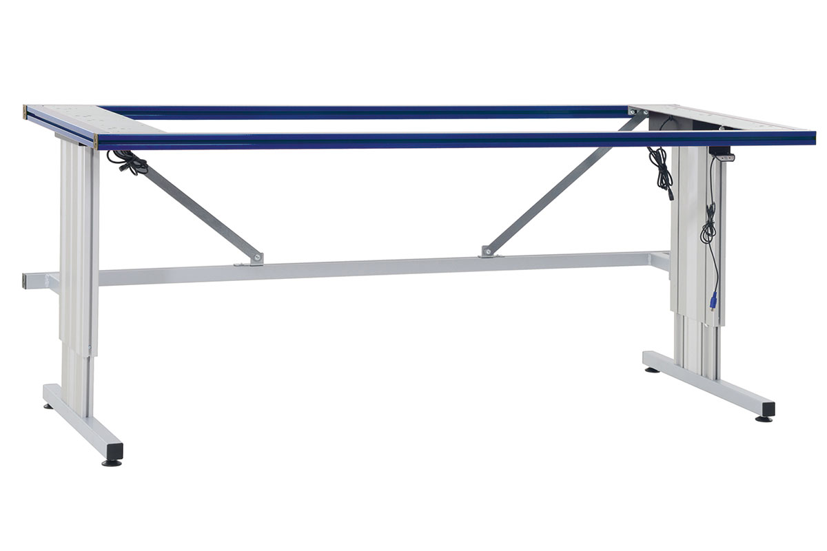 SYSTEM FLEX table frame with electric height adjustment, WxDxH: 1200x800x690-1090mm, RAL9006/5010