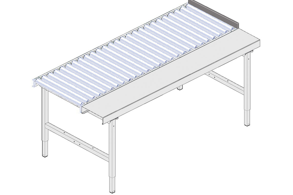 SYSTEM 2000, end stop for roller track table